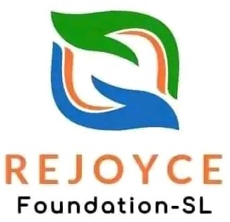 Logo for REJOYCE Foundation-SL with abstract blue, green, and orange shapes above the organization name.